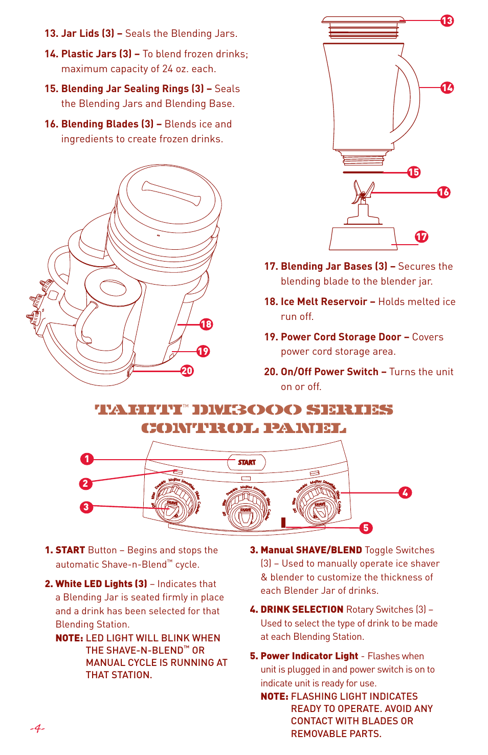 Tahiti, Dm3000 series control panel | Margaritaville DM3000 User Manual | Page 6 / 16