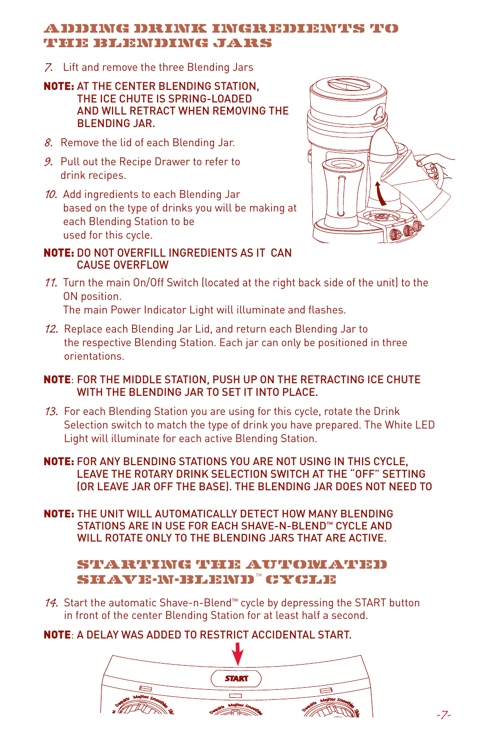 C yc l e | Margaritaville DM3000 User Manual | Page 9 / 16