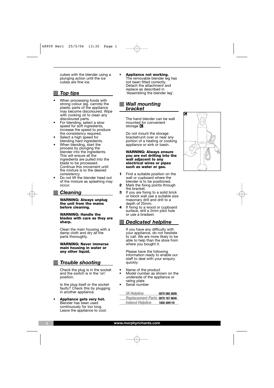 Morphy Richards 48959 User Manual | 6 pages