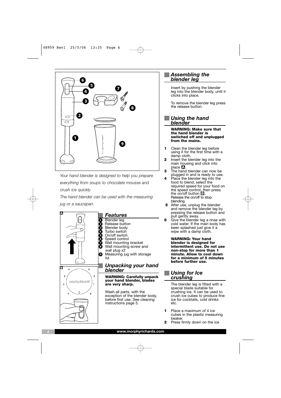FI ⁄ ﬂ | Morphy Richards 48959 User Manual | Page 6 / 6