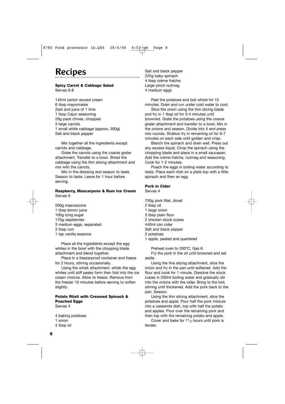 Recipes | Morphy Richards 8780 User Manual | Page 8 / 12