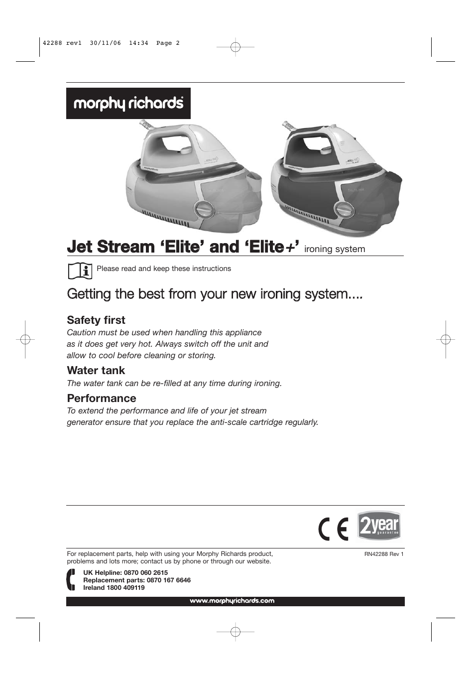 Morphy Richards ELITE 42288 User Manual | 10 pages