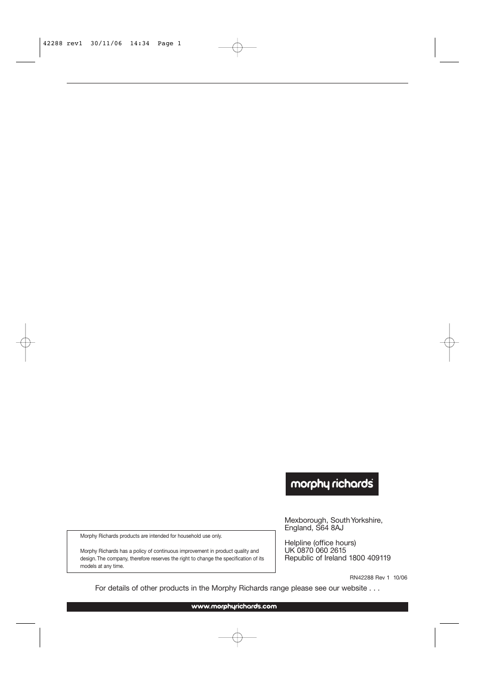 Morphy Richards ELITE 42288 User Manual | Page 10 / 10