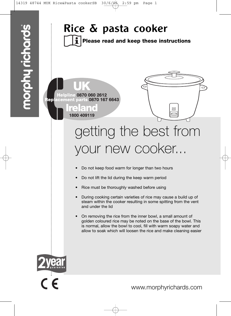 Morphy Richards cooker User Manual | 12 pages