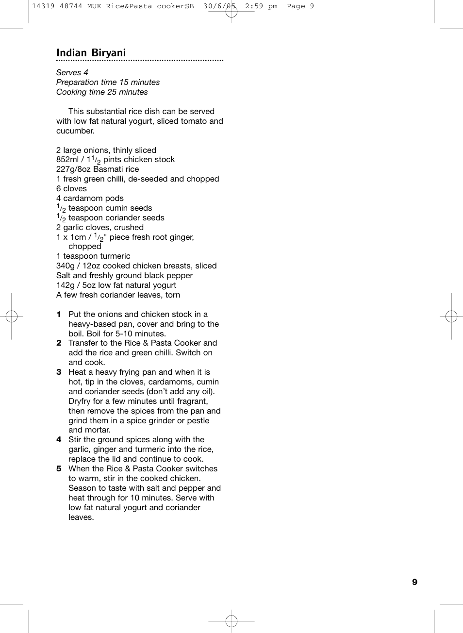 Indian biryani | Morphy Richards cooker User Manual | Page 9 / 12