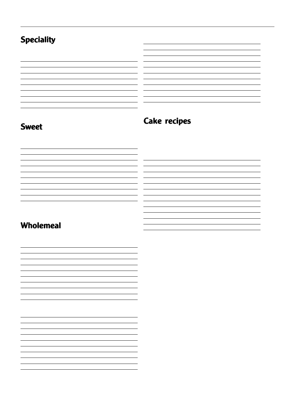 Ssp pe ec ciia alliitty y, Ssw we ee ett, Wwh ho olle em me ea all | Cca ak ke e rre ec ciip pe es s | Morphy Richards Bread Maker User Manual | Page 17 / 25