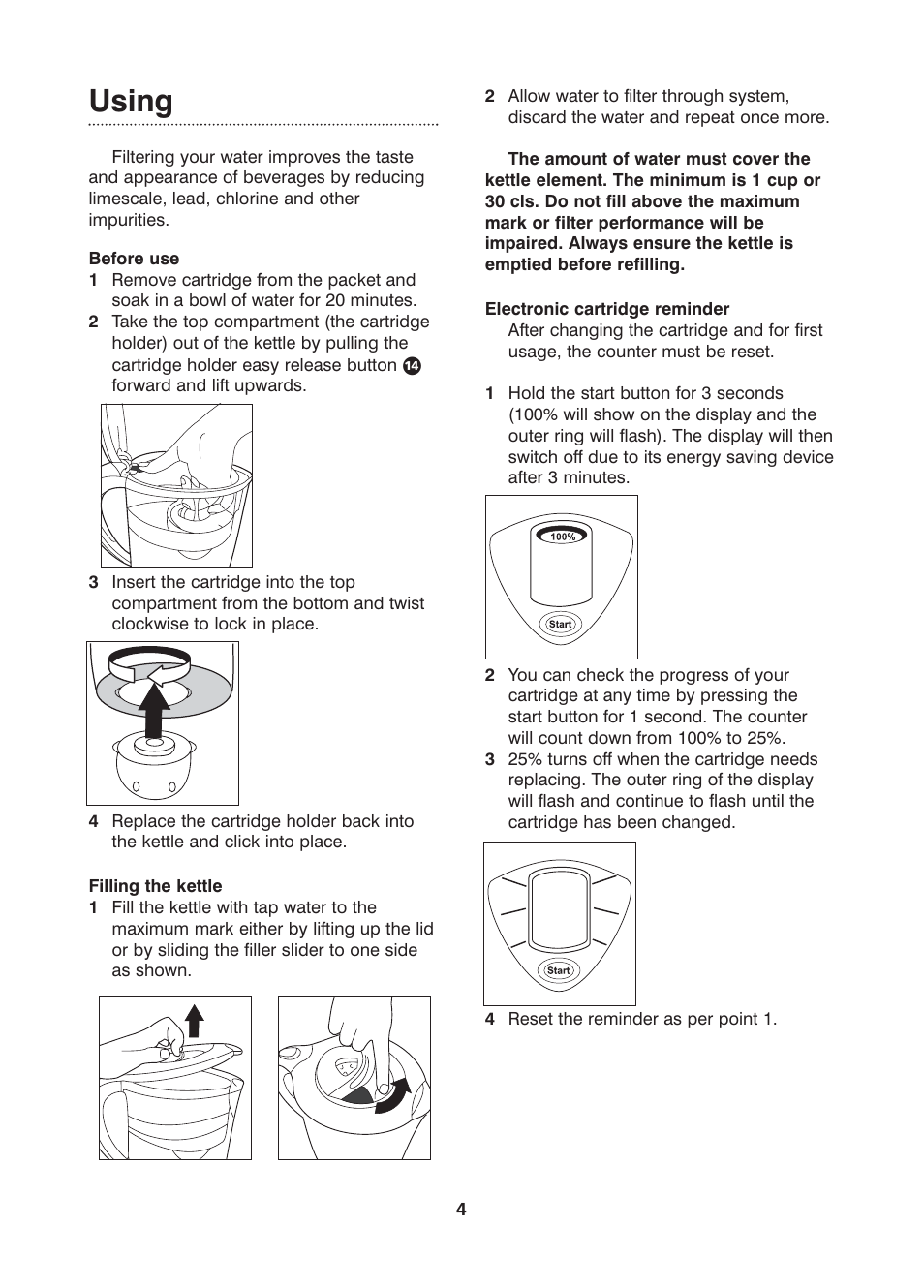 Using | Morphy Richards Kettle User Manual | Page 4 / 8