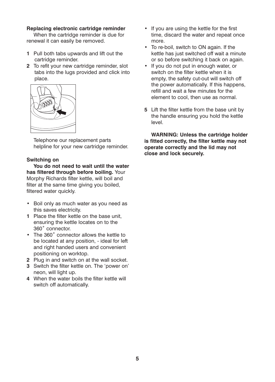 Morphy Richards Kettle User Manual | Page 5 / 8