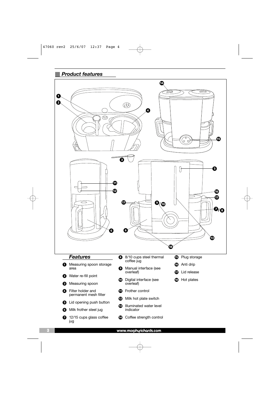 Features, Product features | Morphy Richards 47062 User Manual | Page 4 / 16