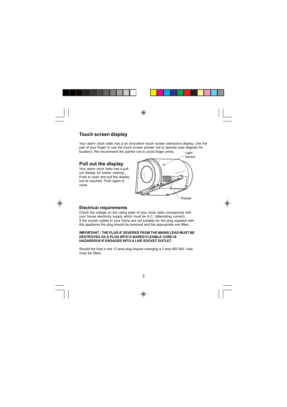 Touch screen display, Pull out the display | Morphy Richards 28034 User Manual | Page 3 / 12