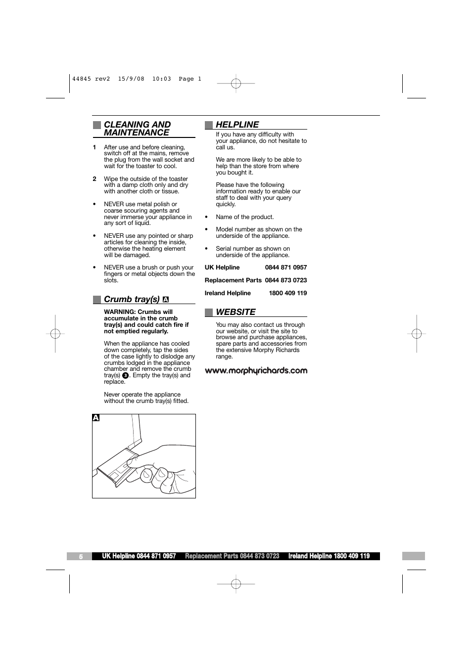 Morphy Richards 44845 User Manual | 6 pages