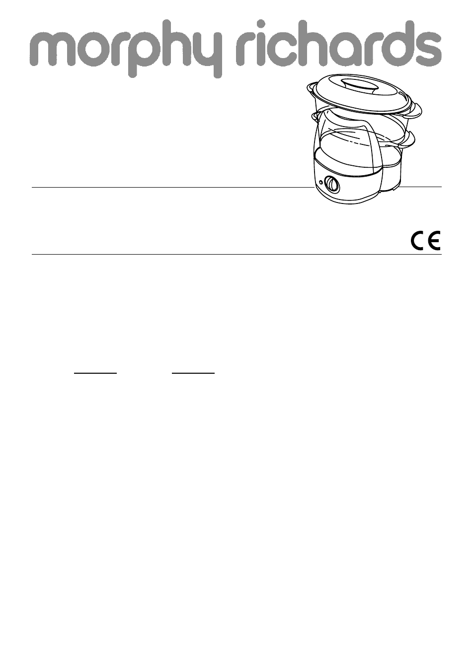 Morphy Richards Electric Steamer User Manual | 12 pages