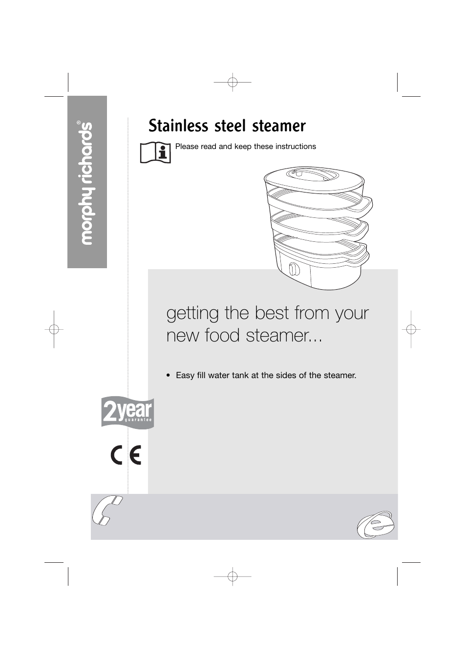 Morphy Richards Stainless steel steamer User Manual | 12 pages