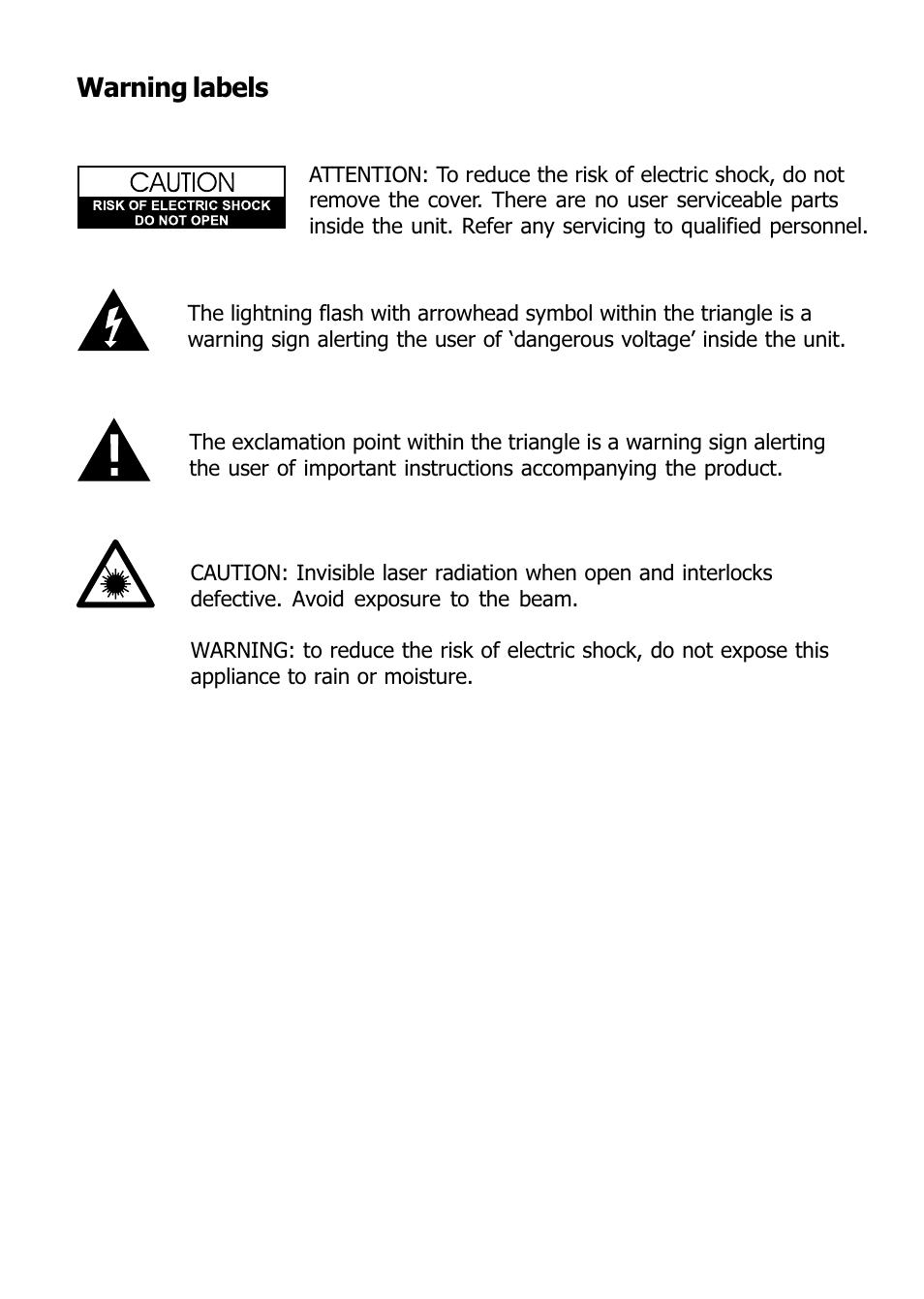 Warning labels | Morphy Richards 29000 User Manual | Page 15 / 16