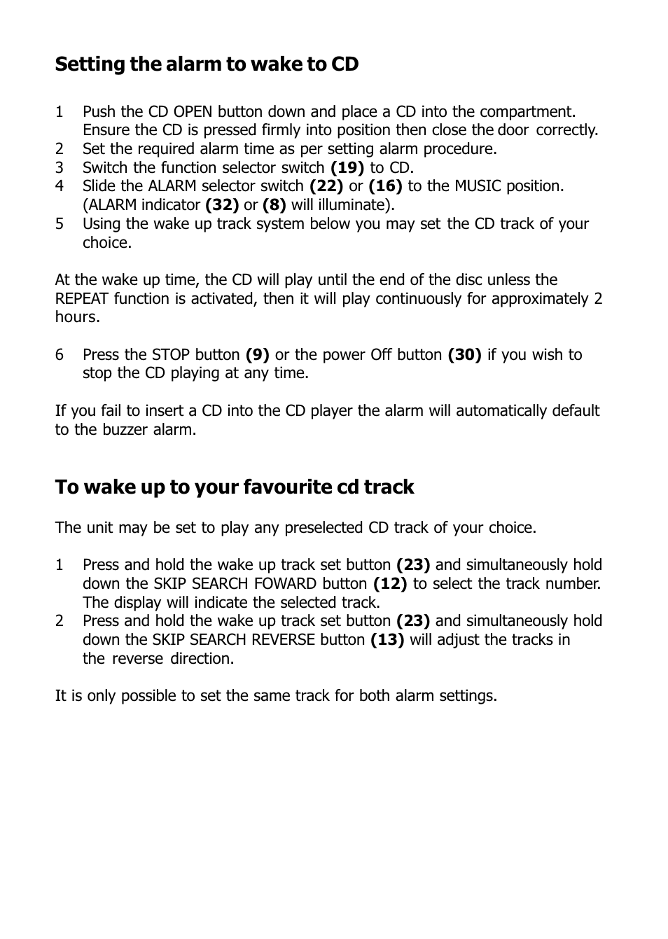 7setting the alarm to wake to cd | Morphy Richards 29000 User Manual | Page 8 / 16