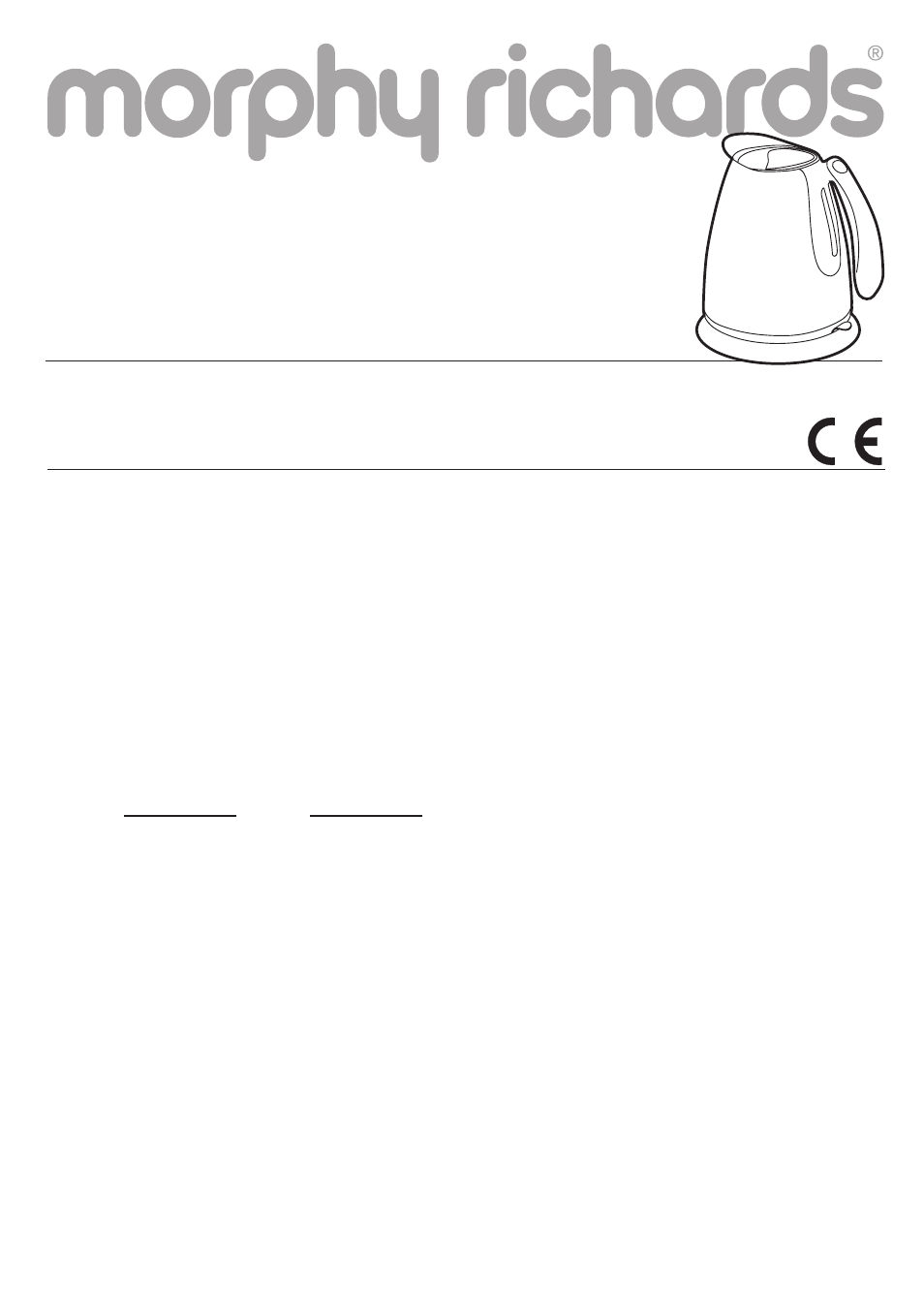 Morphy Richards Cordless stainless steel kettle User Manual | 6 pages