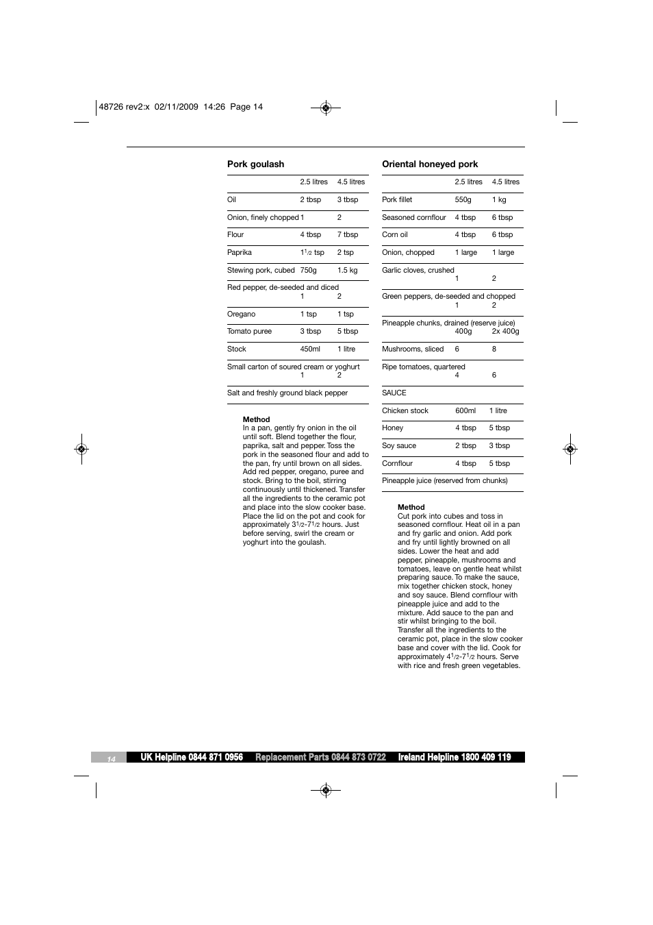 Morphy Richards Slow Cooker User Manual | Page 14 / 20