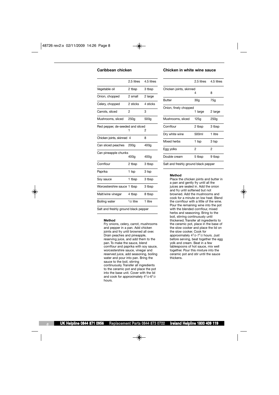 Morphy Richards Slow Cooker User Manual | Page 8 / 20