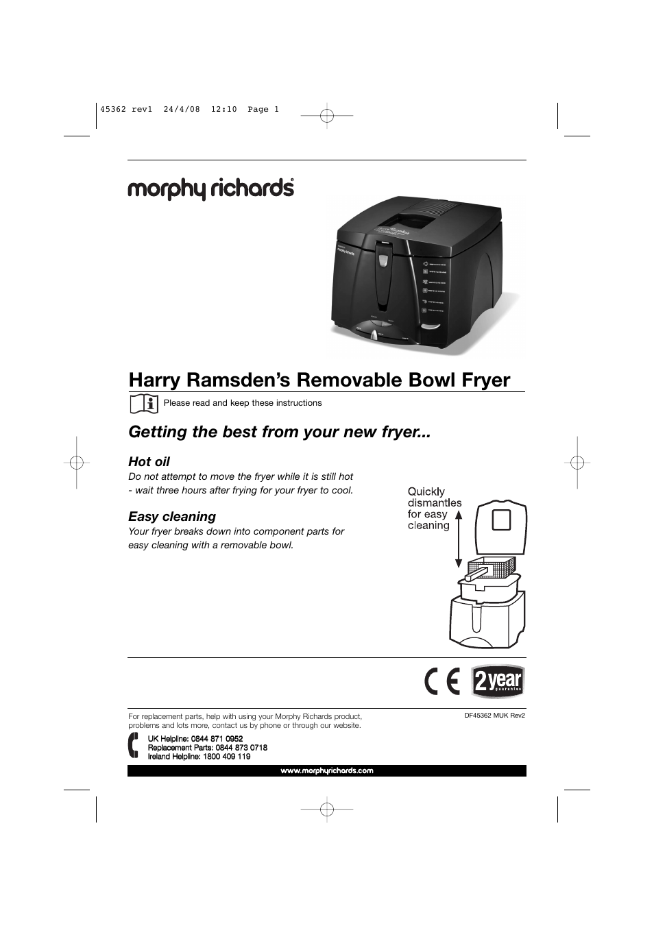 Morphy Richards 45362 User Manual | 8 pages