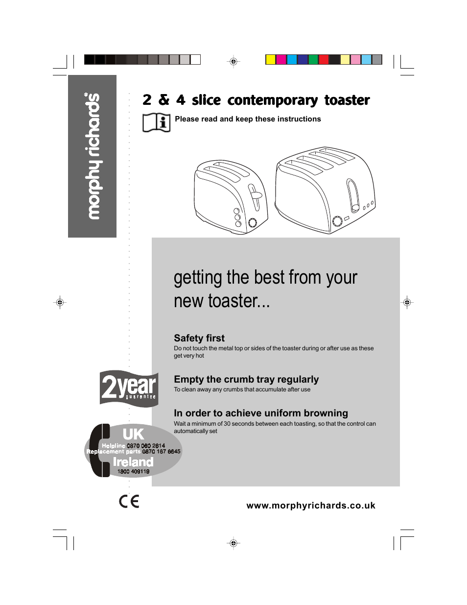 Morphy Richards contemporary User Manual | 6 pages