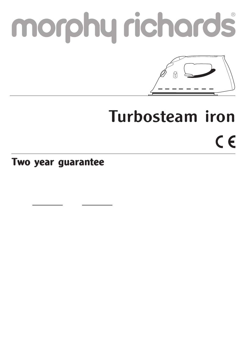 Morphy Richards Turbo steam iron User Manual | 8 pages