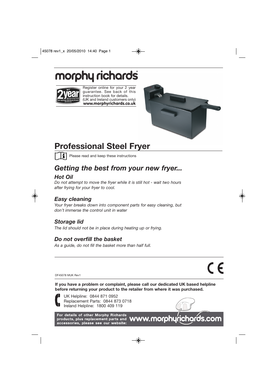 Morphy Richards DF45078 User Manual | 8 pages