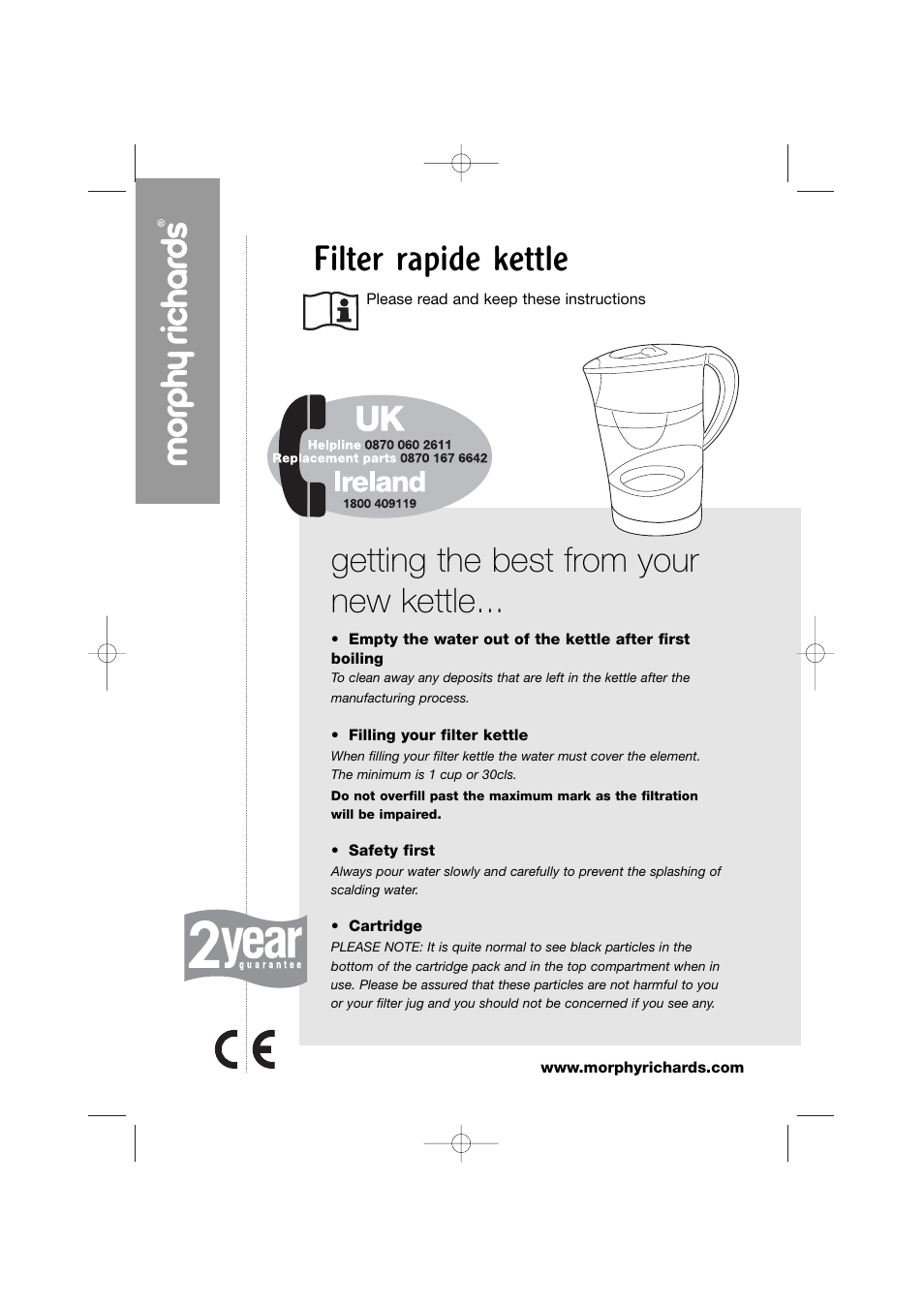 Morphy Richards Filter rapide kettle User Manual | 8 pages