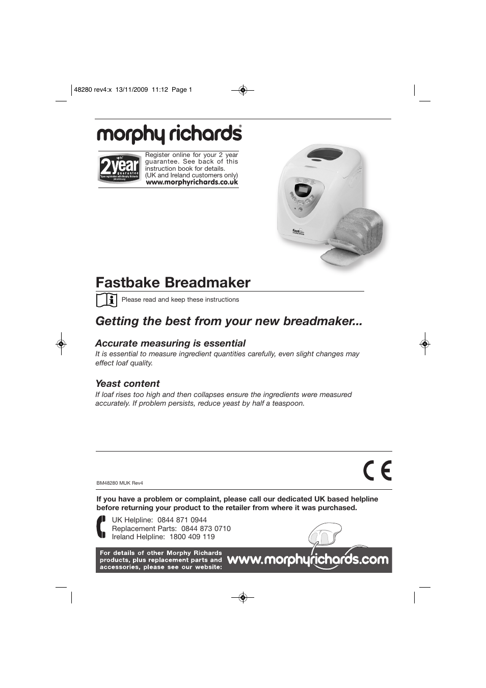 Morphy Richards BM48280 User Manual | 20 pages