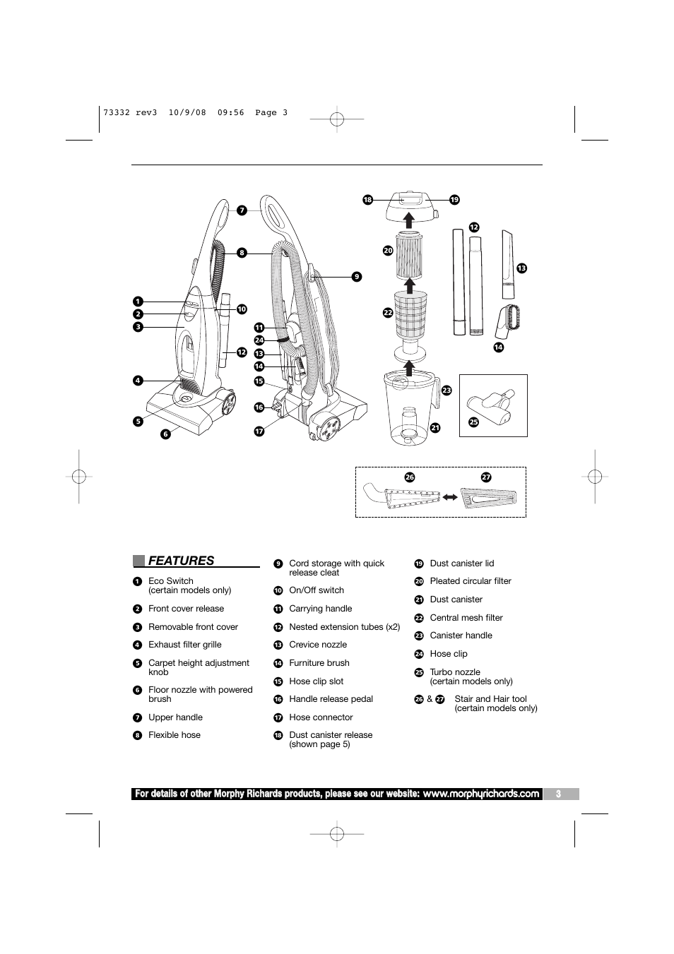 Features | Morphy Richards 73332 User Manual | Page 3 / 8