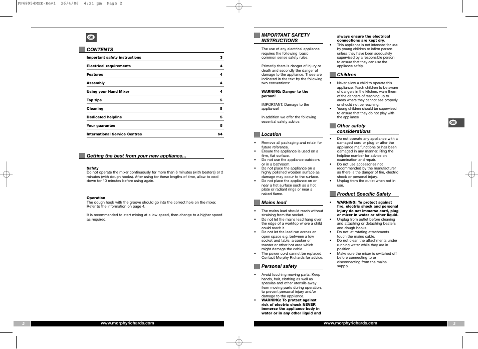 Morphy Richards FP48954MEE User Manual | Page 2 / 33