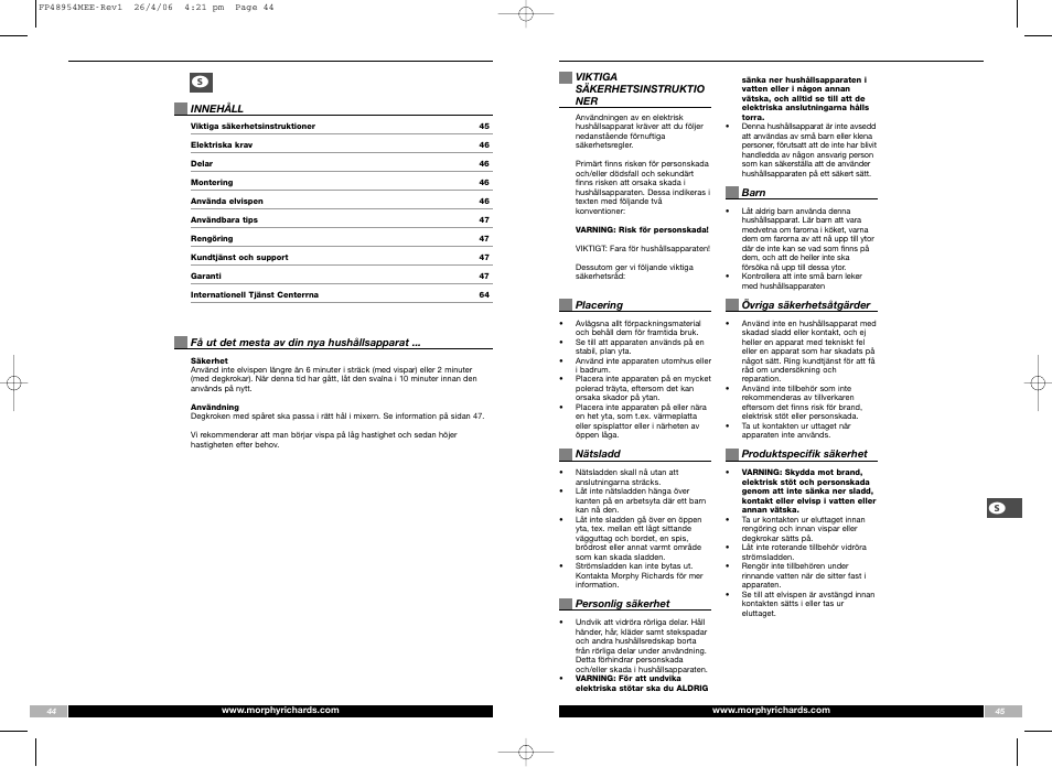 Morphy Richards FP48954MEE User Manual | Page 23 / 33