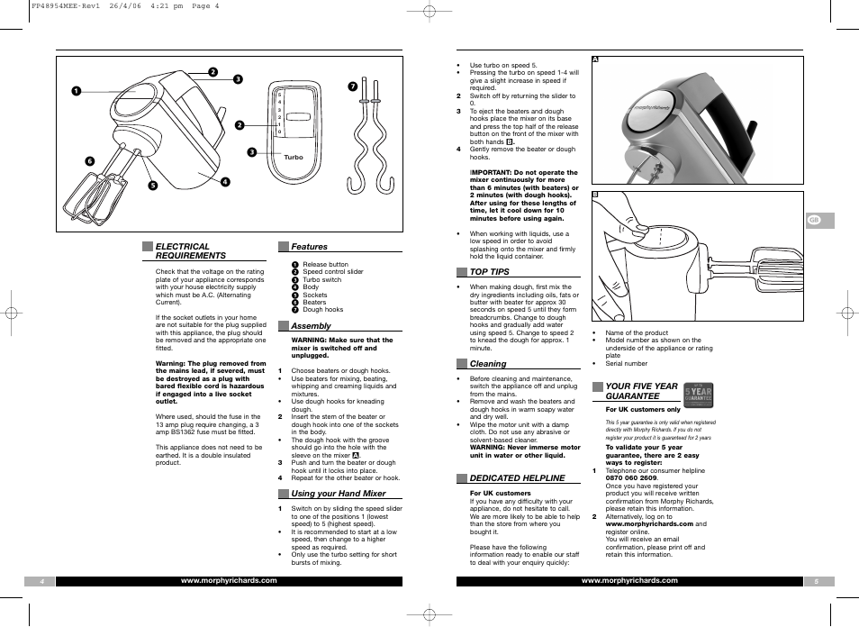Morphy Richards FP48954MEE User Manual | Page 3 / 33