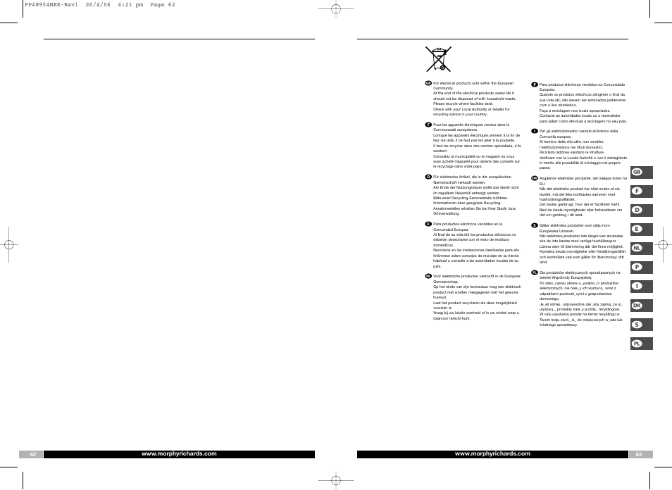 Morphy Richards FP48954MEE User Manual | Page 32 / 33