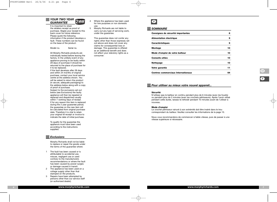 Morphy Richards FP48954MEE User Manual | Page 4 / 33