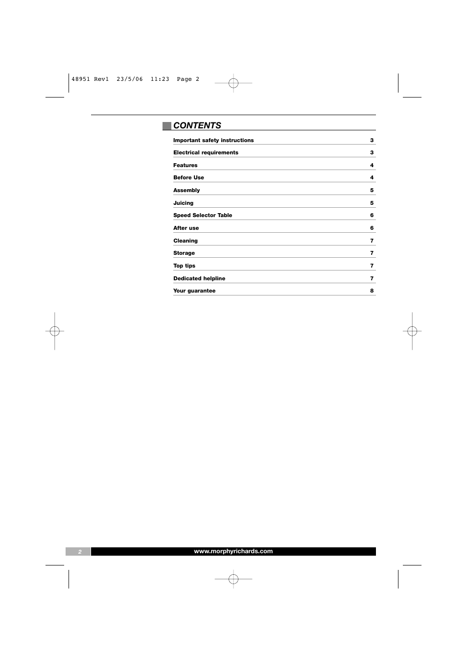 Morphy Richards 48951 User Manual | Page 2 / 8