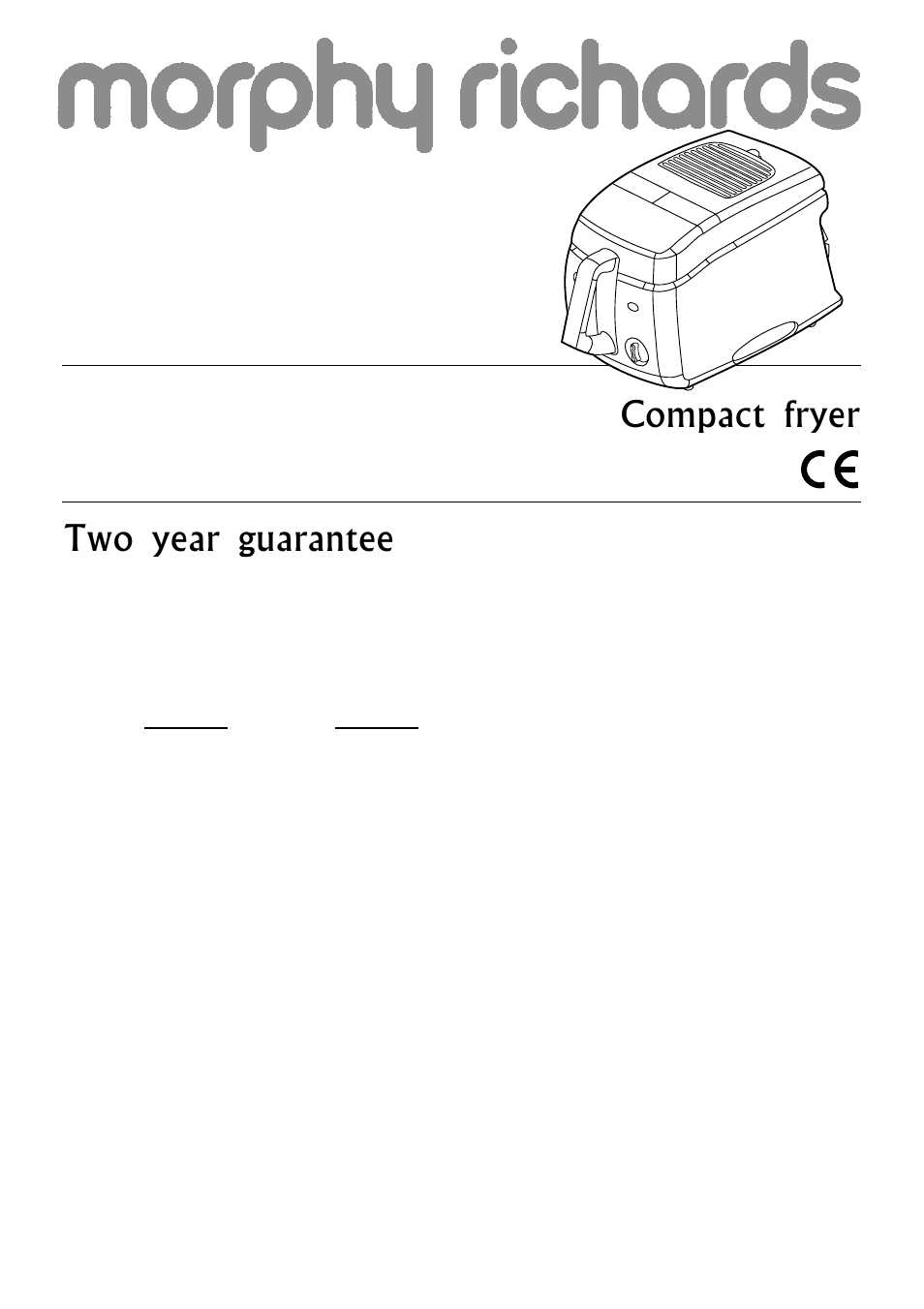 Morphy Richards Compact Fryer User Manual | 8 pages