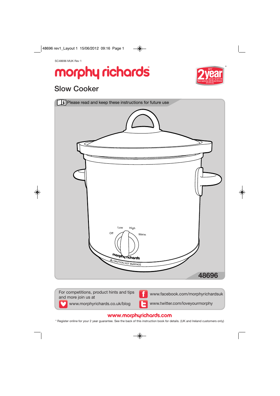 Morphy Richards SC48696 User Manual | 16 pages