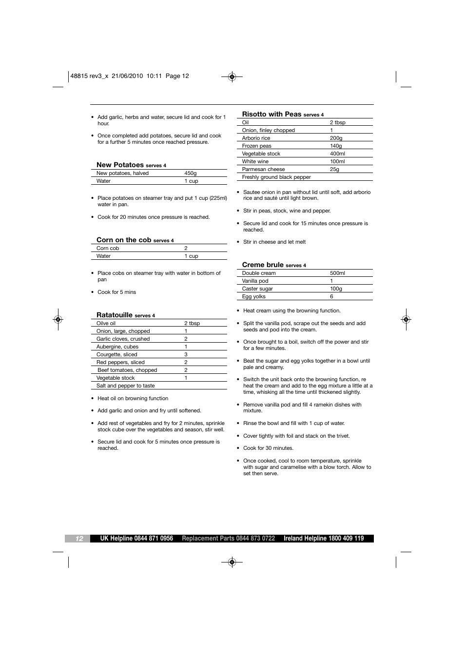 Morphy Richards RAPID COOK MC48815 User Manual | Page 12 / 16