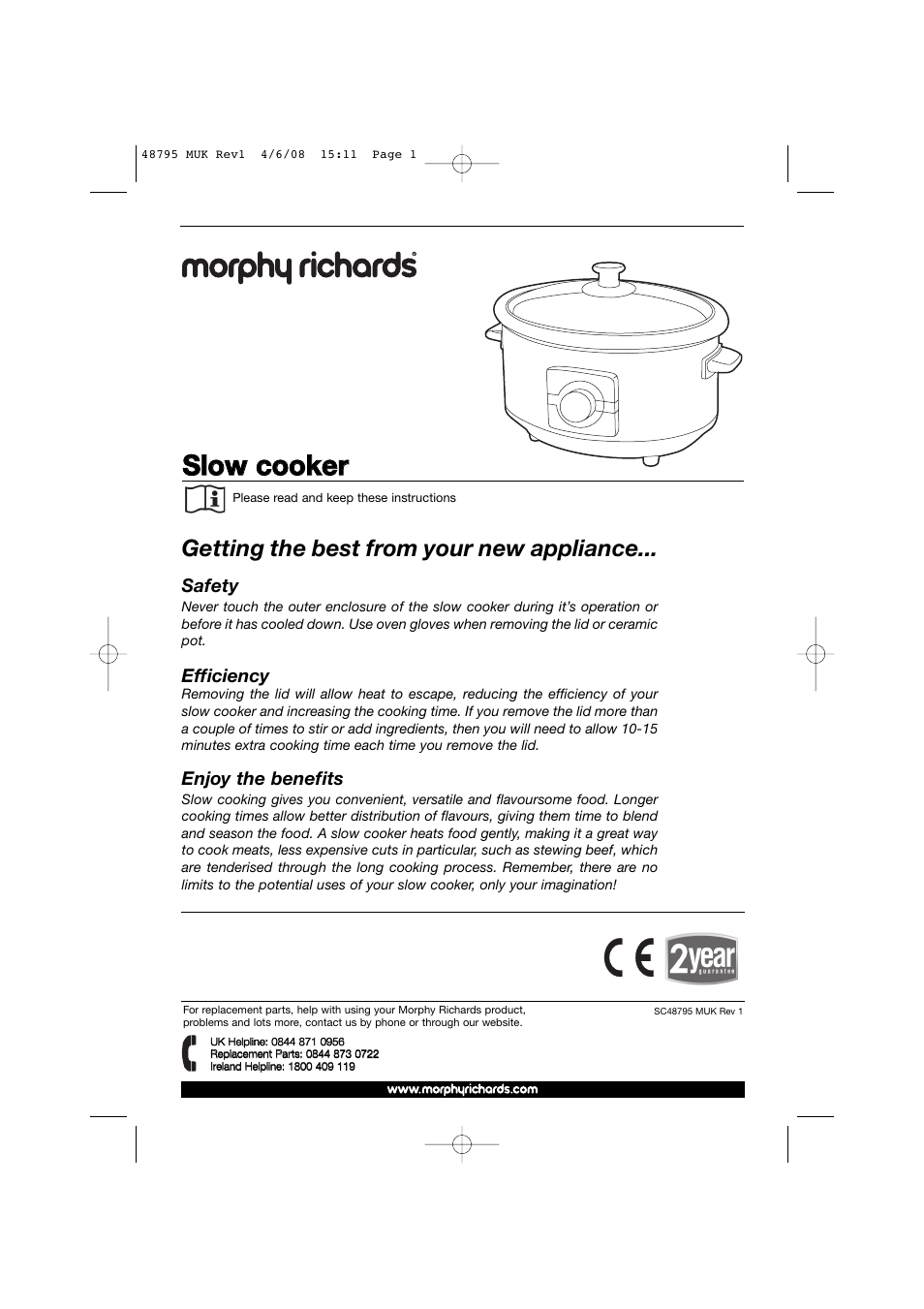 Morphy Richards 48795 User Manual | 20 pages
