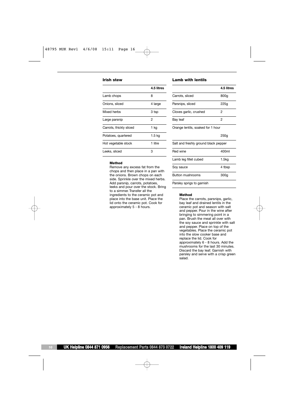 Morphy Richards 48795 User Manual | Page 16 / 20