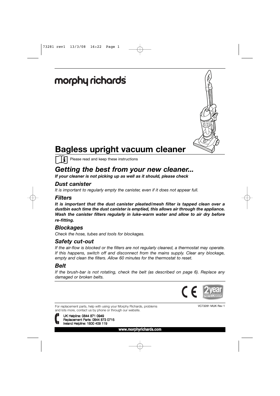 Morphy Richards 73281 User Manual | 8 pages