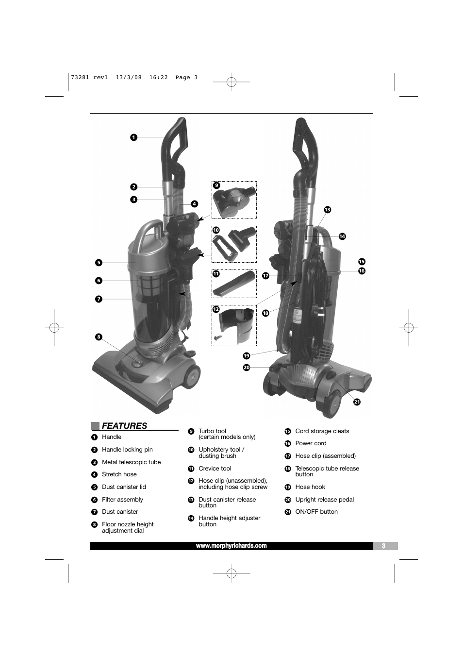 Features | Morphy Richards 73281 User Manual | Page 3 / 8