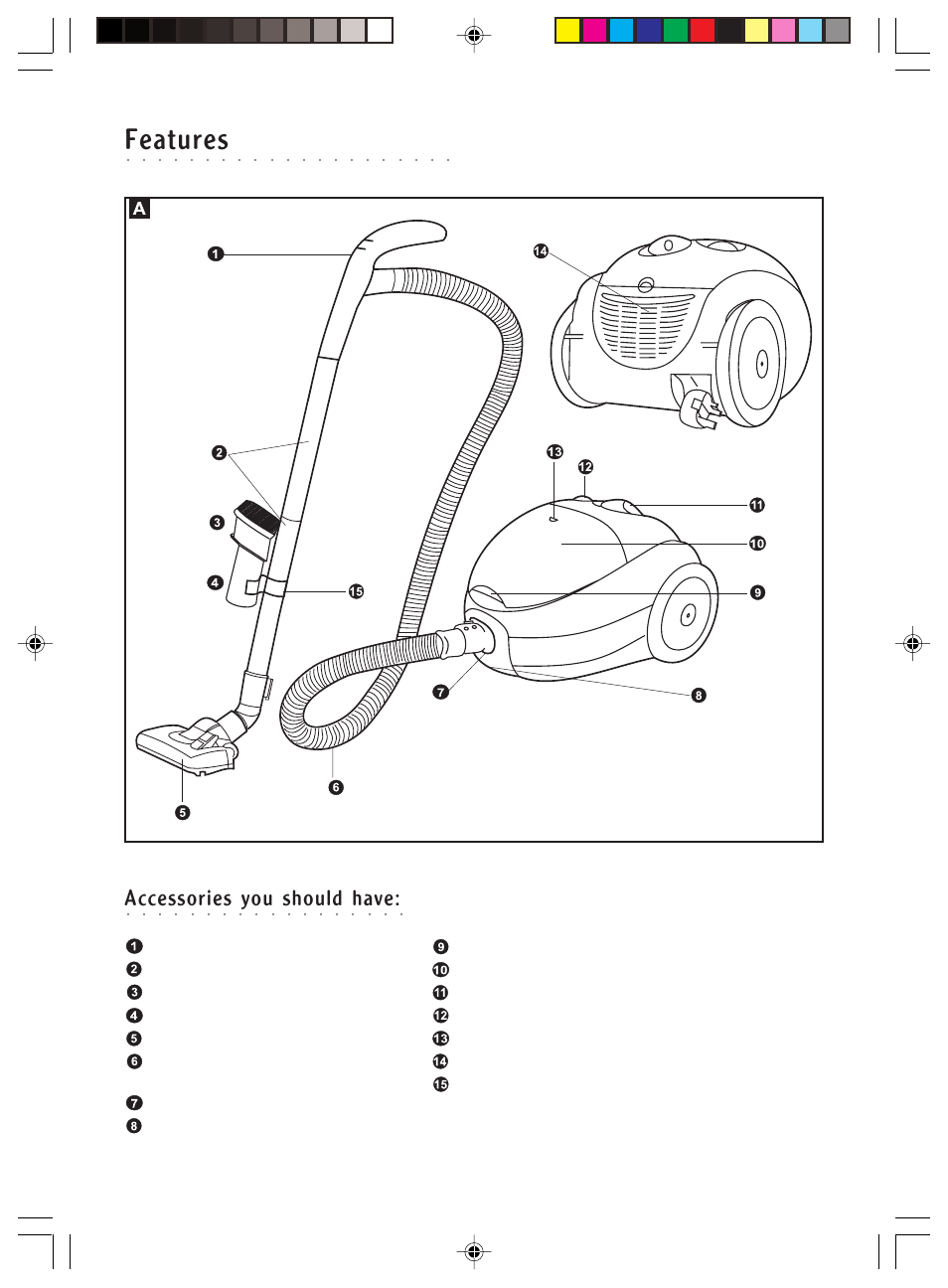 Features, Accessories you should have | Morphy Richards Topo compact vacuum cleaner User Manual | Page 3 / 7