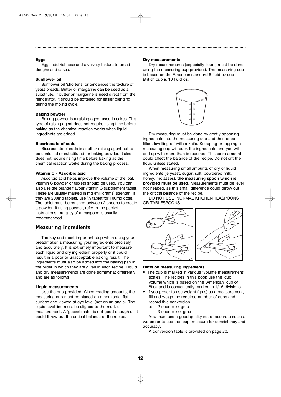 Measuring ingredients | Morphy Richards 48245 User Manual | Page 12 / 26