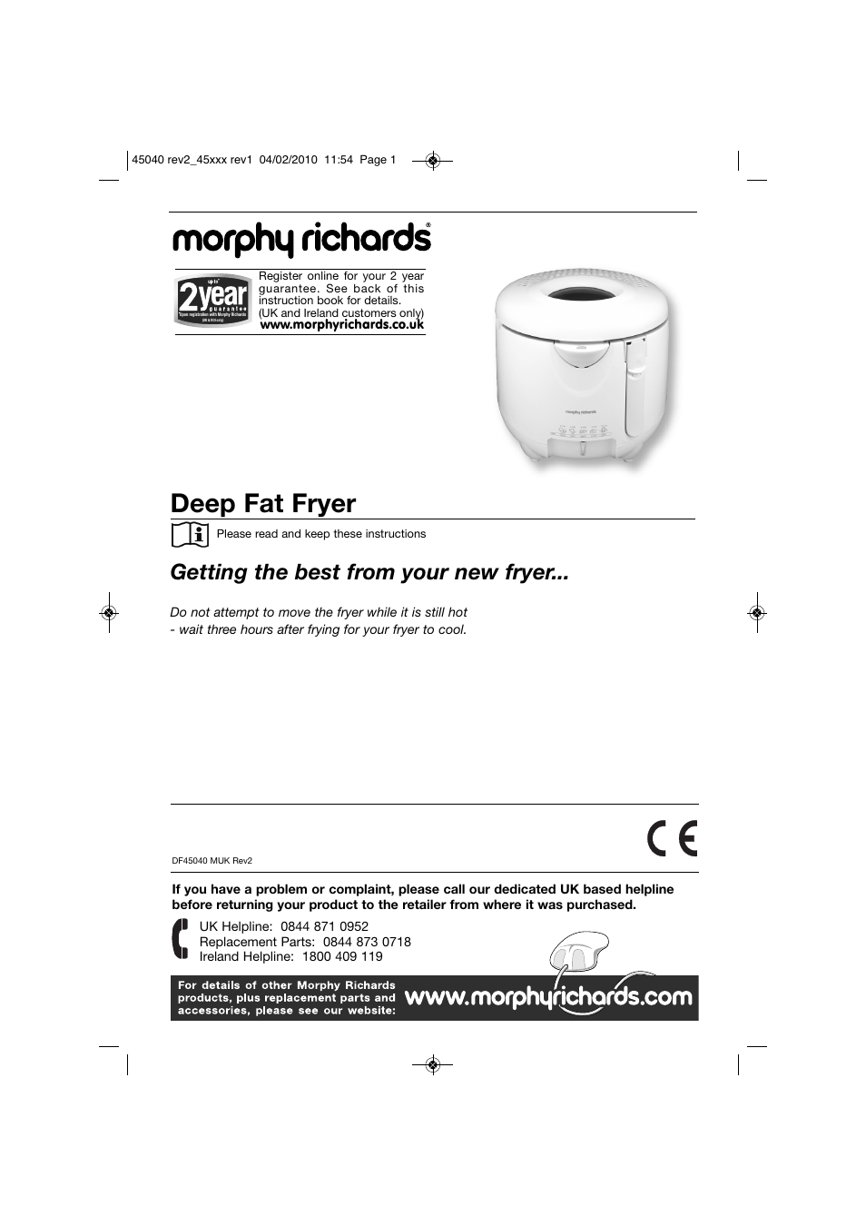 Morphy Richards DF45040 User Manual | 8 pages