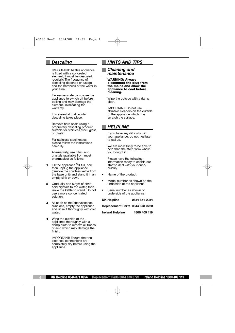 Morphy Richards 43680 User Manual | 6 pages