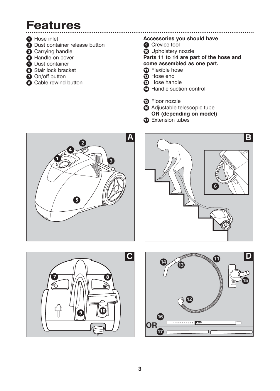 Features | Morphy Richards Scoot bagless vacuum cleaner User Manual | Page 3 / 10