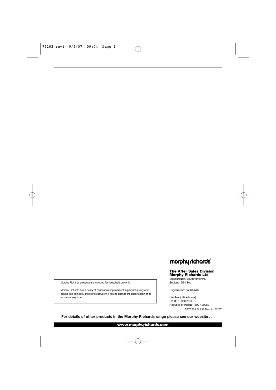 Morphy Richards 75263 User Manual | 12 pages