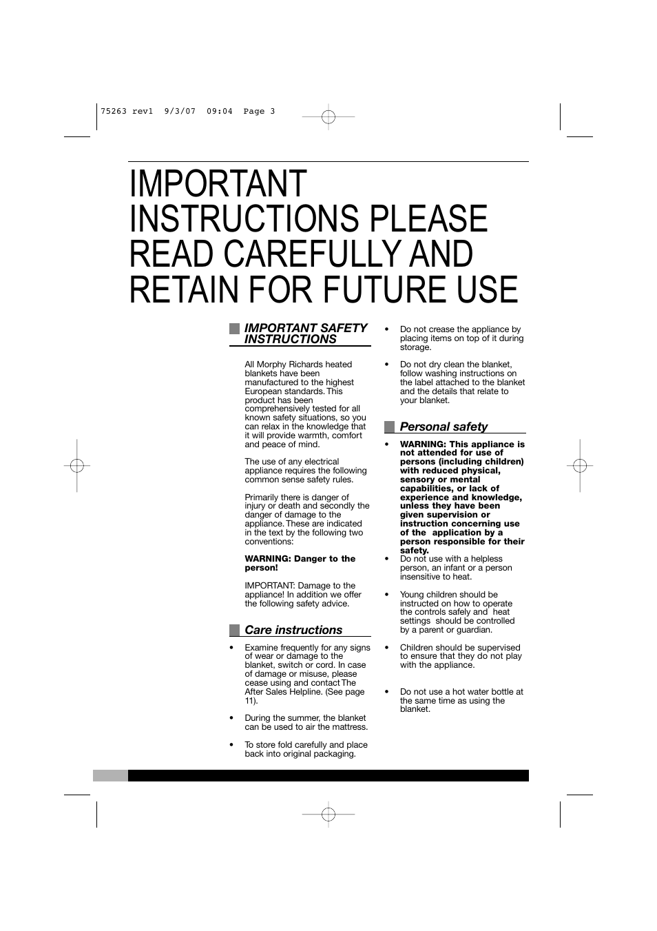 Morphy Richards 75263 User Manual | Page 3 / 12