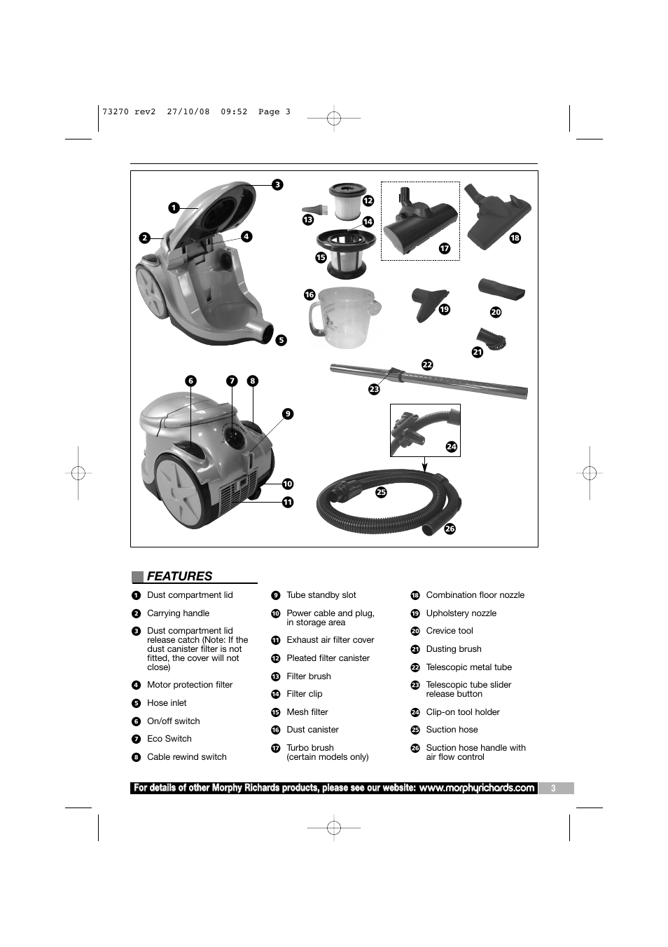 Features | Morphy Richards 73270 User Manual | Page 3 / 8
